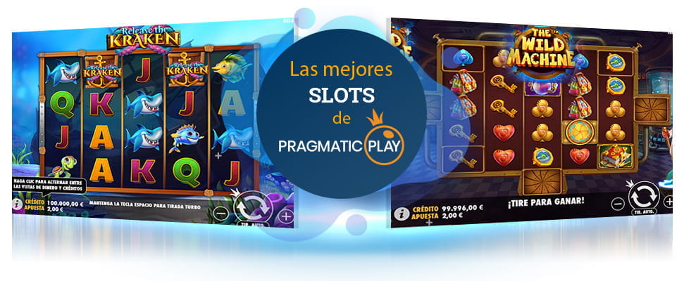 Screens of The Wild Machine and Release the Kraken slots from Pragmatic Play for online casinos.