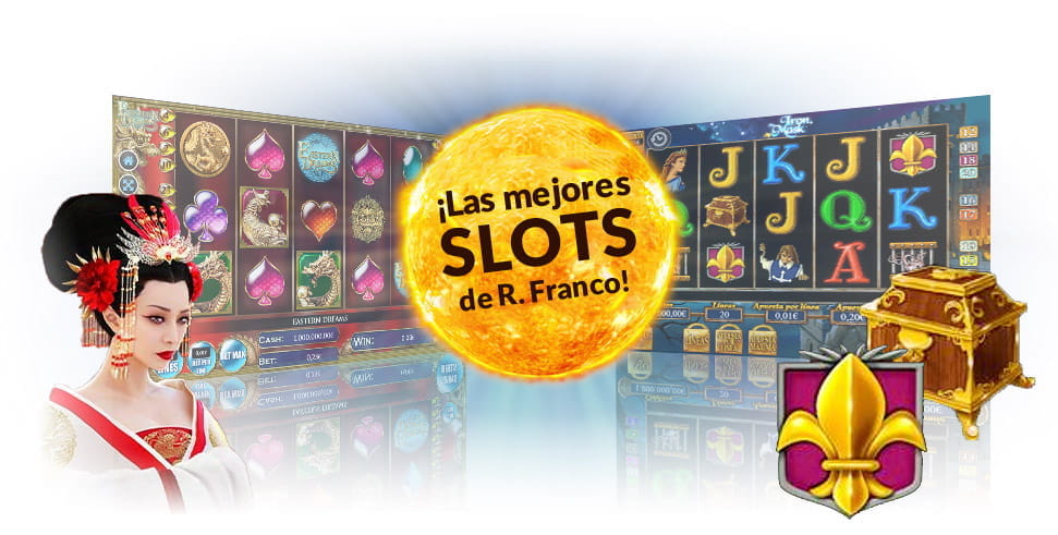 Screens of R. Franco's Eastern Dreams and The Iron Mask slots for online casinos.