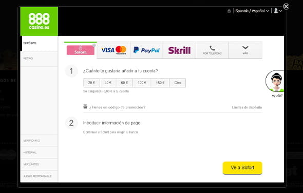 Deposit screen for use with Klarna.