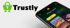 Trustly logo and a mobile.