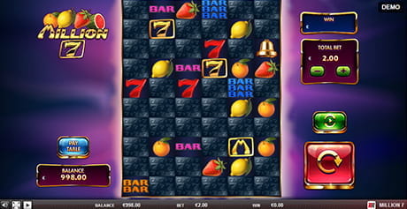 Game screen of the Million 7 slot from Red Rake.