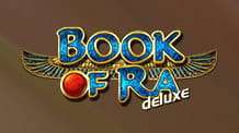 Logo of the Book of Ra Deluxe slot from Novomatic.