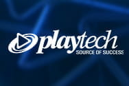 Playtech logo on a blue background.