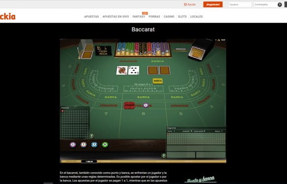 A game of blackjack. The player's and the dealer's cards are next to each other. The dealer has a yellow chip with black letters that says BANKER and the bettor, another red one that says PLAYER. The player has made a one euro bet with a pink and green chip. The player's two cards are a Q and a 5. The dealer's two are face down.