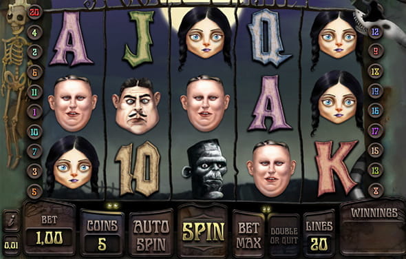 Cover of the slot for New Zealand online casinos, Spooky Family.