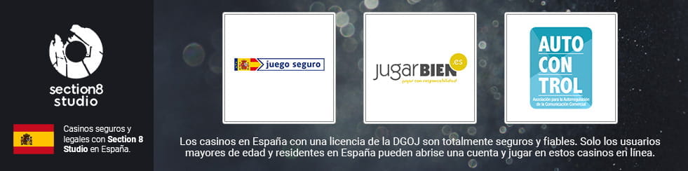 Logos of the licenses that the casinos own.