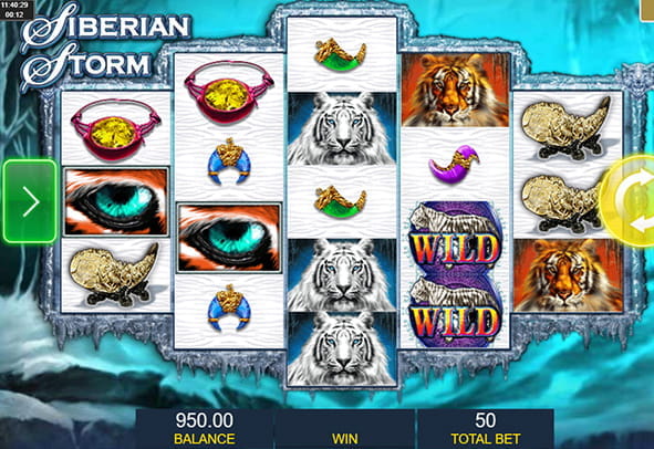 Play the Siberian Storm slot with some of the main symbols of the game: the tigers, the wild, the amulets of different colors and the tiger's eye.