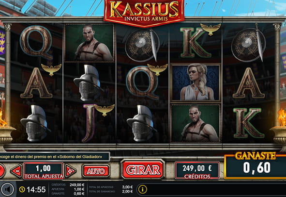 Main screen of the Kassius slot during a game in one of the casinos with Gaming1.