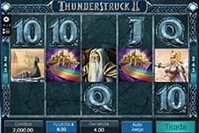 Cover of the Thunderstruck II videoslot at the LeoVegas casino.
