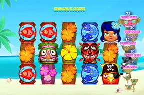 A game of the popular Tiki Totems slot in the mobile version of Canal Bingo.