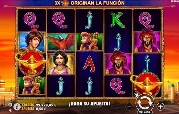Play the 3 Genie Wishes slot from Pragmatic Play at an online casino.