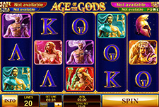 Home screen of the Age of the Gods slot on Codere