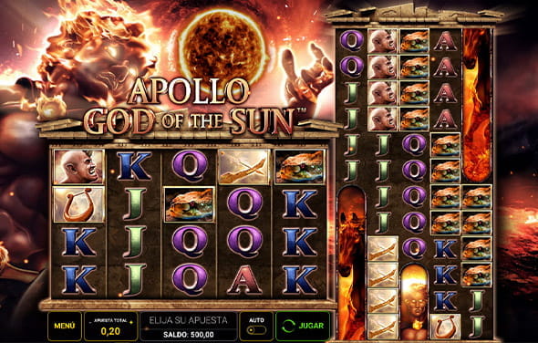Apollo God of the Sun slot screen by Novomatic.