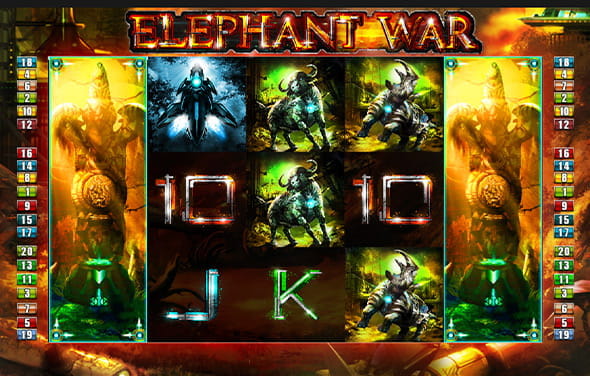 Play the Elephant War slot from Merkur Gaming.