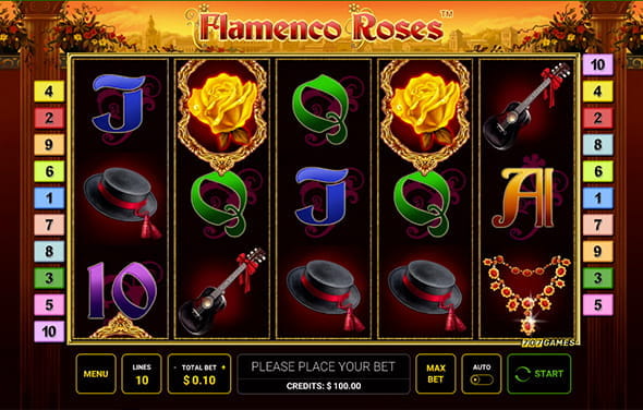 Play the Flamenco Roses slot from Novoline for online casinos.