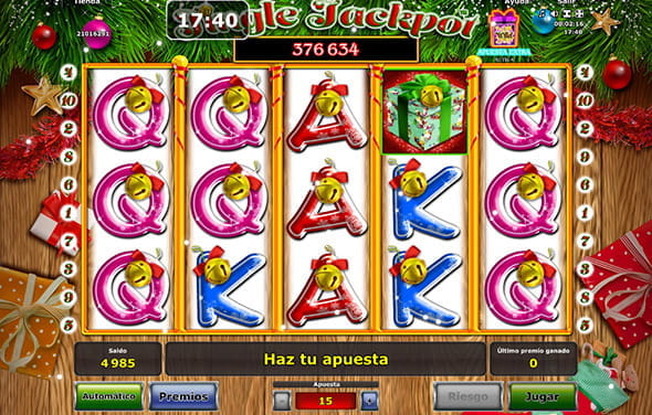 Jingle Jackpot slot screen from Novomatic.