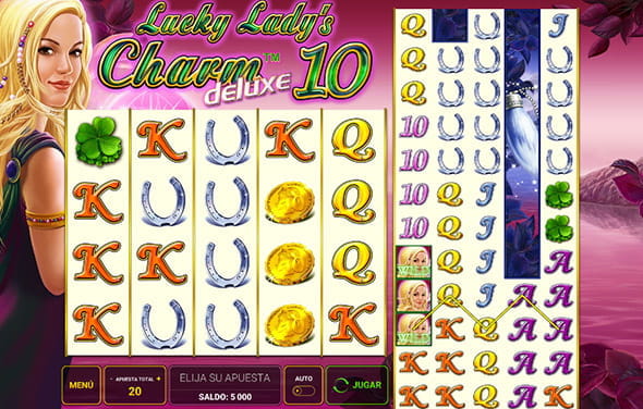 Play the Lucky Lady's Charm Deluxe slot from Novomatic.