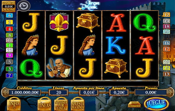 Play The Iron Mask slot by R. Franco in a casino.