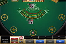 Winning hand preview in online blackjack at Interwetten