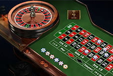 Betsson roulette table where the wheel and the green mat appear