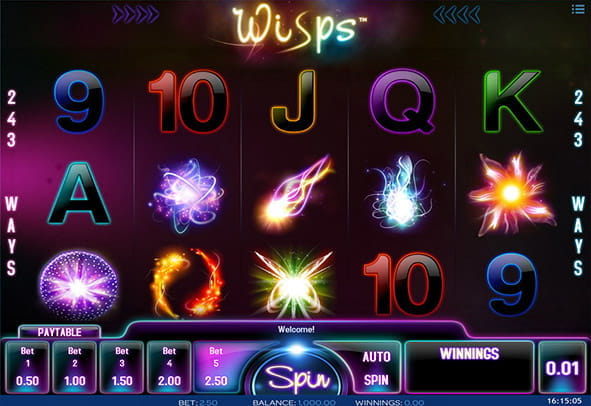 Main board of the slots for online casinos Wisps.