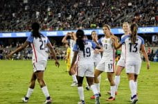 Match of the American women's national football team in San Jose, California.